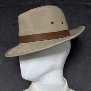 Dorfman Pacific DPC Fedora Small Brown Cotton Handmade Hat Classic Golf Safari